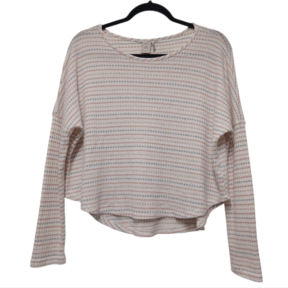 Paper Crane Waffle Knit Striped Long Sleeve Top Size Small-EUC - Picture 1 of 3